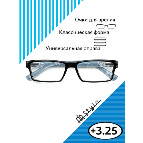 Очки для зрения с диоптриями +3.25 RFC-1357 (пластик) черный / готовые очки для чтения +3.25 фотография