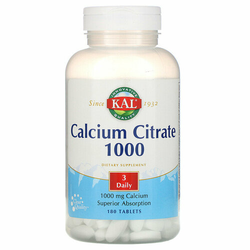 KAL Calcium Citrate (Цитрат кальция) 1000 мг 180 таблеток фотография