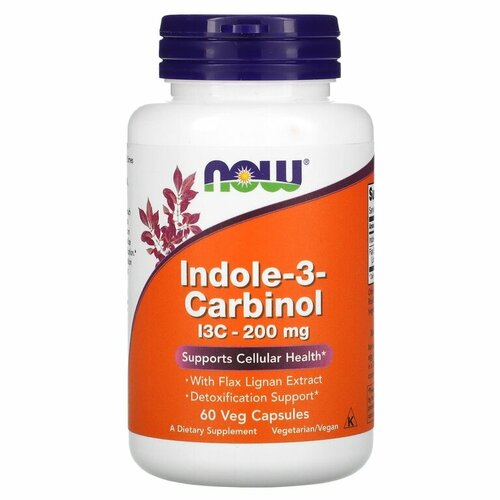 NOW Indole-3-Carbinol (Индол-3-Карбинол) 200 мг 60 капсул (Now Foods) фотография