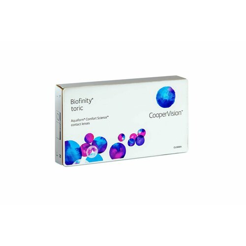 Контактные линзы CooperVision Biofinity Toric., 3 шт., R 8,7, D -1,25, CYL: -1,75, AХ: 170, бесцветный, 1 уп. фотография