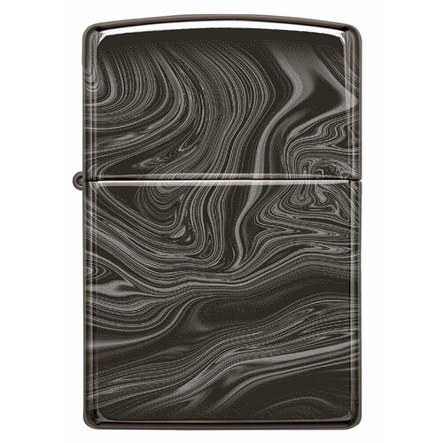 Оригинальная бензиновая зажигалка ZIPPO Classic 49812 Marble Pattern Design с покрытием High Polish Black - Мраморный узор фотография