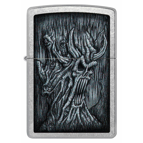 Оригинальная бензиновая зажигалка ZIPPO Classic 48681 Evil Tree с покрытием Street Chrome - Злое дерево фотография