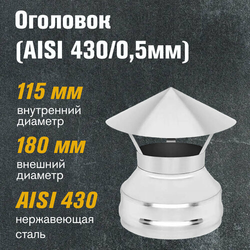 фотография Оголовок нержавейка (AISI 430/0,5мм) (115х180), купить за 1849 р