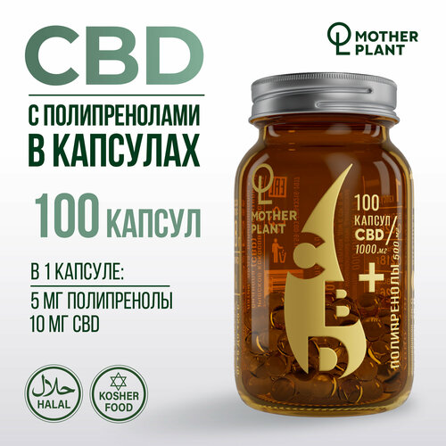 Масло CBD с полипренолами в капсулах (100 капсул по 10 мг), Motherplant фотография