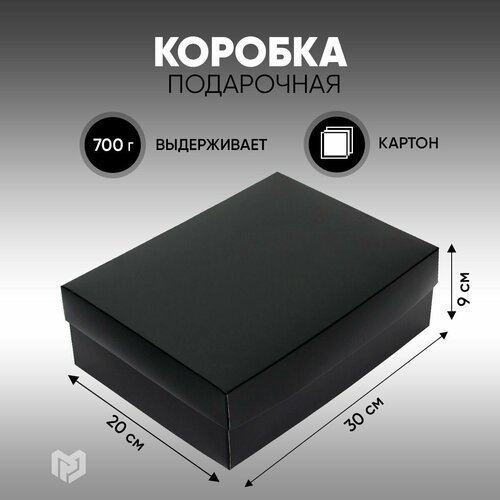 Коробка подарочная «Черная», 30 х 20 х 9 см фотография