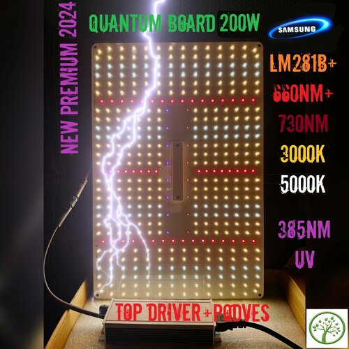 Новинка Светильник для растений 200 ватт Quantum board 200W Samsung LM281B+ Квантум борд 120 240 для Гроубокса / фитолампа фотография