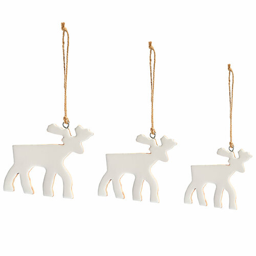 Набор елочных украшений Santa reindeers из коллекции New Year Essential, 3 шт. фотография