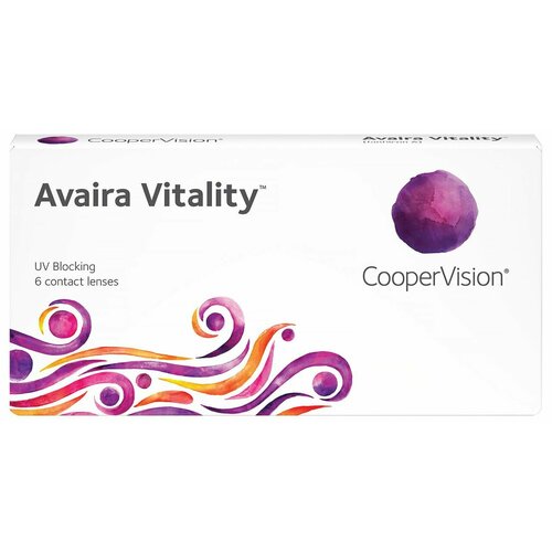 Контактные линзы CooperVision Avaira Vitality, 6 шт., R 8,4, D +1,75, прозрачный, 1 уп. фотография