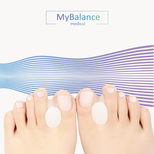 Разделитель для пальцев MyBalance, при деформации пальцев, белый, силиконовый, 2 шт, размер S фотография