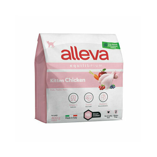 ALLEVA EQUILIBRIUM CAT для кошек Kitten Chicken / котят с курицей 0,4 кг 1028 новинка (2 шт) фотография