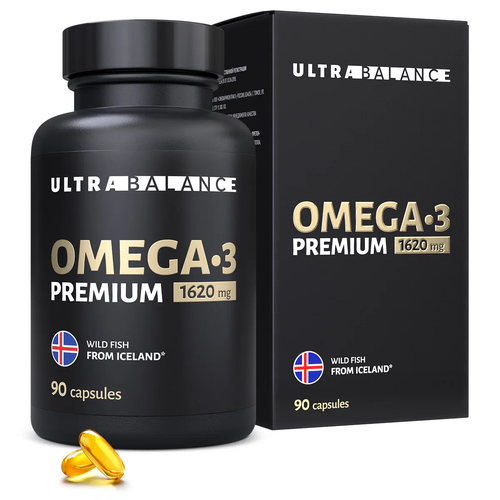 Омега 3 рыбий жир, UltraBalance Omega-3 витамины для женщин и мужчин капсулы 1620 мг 90 шт фотография