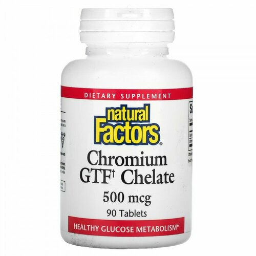 3047 Natural Factors Chromium GTF Chelate хром 500 мкг. 90 табл. фотография