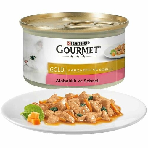 Влажный корм для кошек Gourmet Gold, форель с овощами 85 г фотография