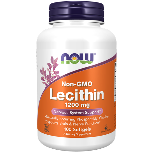 NOW Lecithin - 100 капсул по 1200 мг фотография