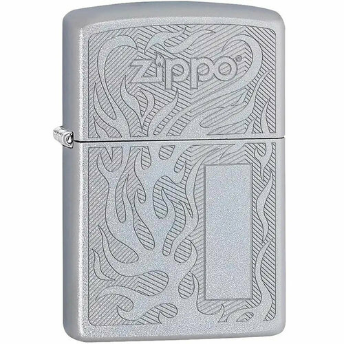 Оригинальная бензиновая зажигалка ZIPPO Classic 29698 с покрытием Satin Chrome - Логотип ZIPPO фотография