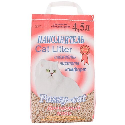 Впитывающий наполнитель Pussy-Cat Древесный, 4.5л, 3 шт. фотография