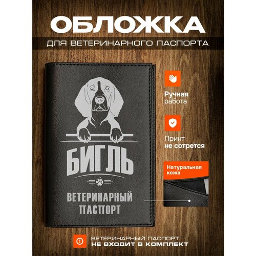 Обложка на ветеринарный паспорт для собак с принтом Бигль фотография