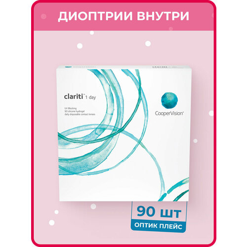 Контактные линзы CooperVision Clariti 1 day, 90 шт., R 8,6, D -7, прозрачный, 1 уп. фотография