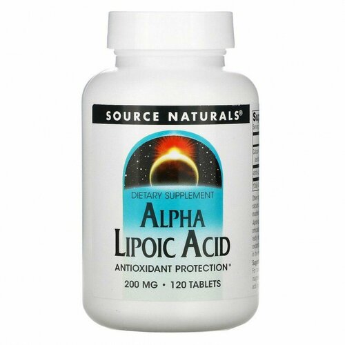 Alpha Lipoic Acid, Sourse Naturals, Альфа липоевая кислота, 200 мг 120 капсул фотография