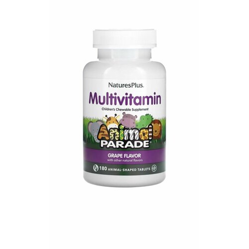 Детские Мультивитамины NATURESPLUS Multivitamin Animal Parade 180 таблеток (Виноград) фотография