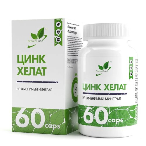 фотография Zinc chelate, капс., 100 г, 60 шт., купить за 421 р