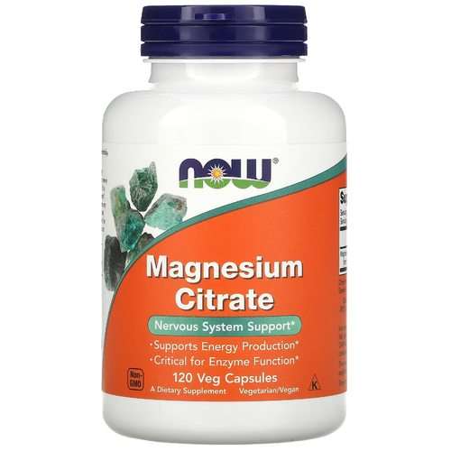 NOW Magnesium Citrate 400 mg 120 caps / Нау Магния Цитрат 400 мг 120 капс фотография