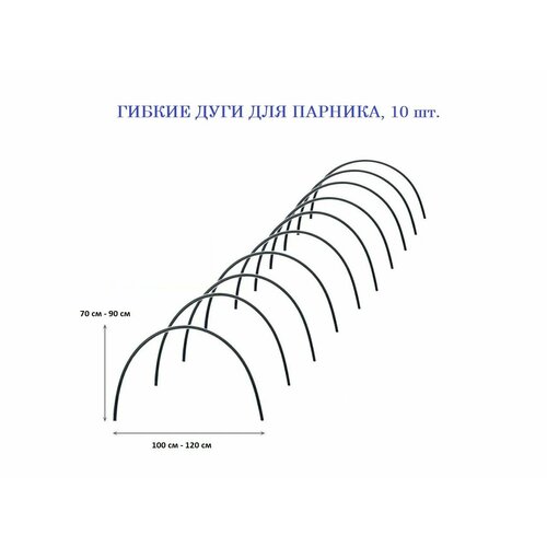 Дуги для парника пластиковые гибкие, 10шт / Комплект дуг для парника (10 штук, пластик, длина 2м, диаметр 2см) фотография