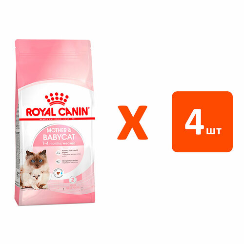 ROYAL CANIN MOTHER & BABYCAT 34 для котят до 4 месяцев, беременных и кормящих кошек 2 кг х 4 шт фотография