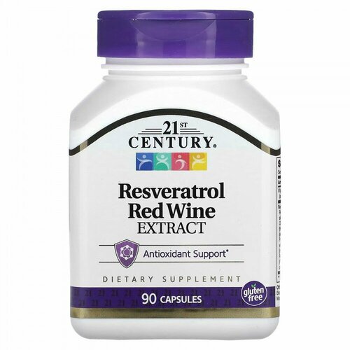 21st Century Resveratrol Red Wine Ресвератрол (экстракт красного вина) 90 капсул фотография