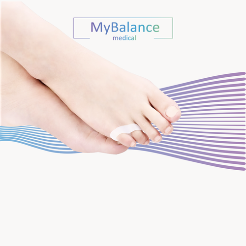 Силиконовый разделитель для мизинца MyBalance, от мозолей, при деформации, универсальный, белый, 2 шт фотография