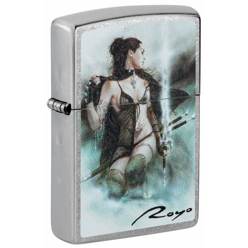 Зажигалка ZIPPO Luis Royo с покрытием Street Chrome, латунь/сталь, серебристая, 38x13x57 мм фотография