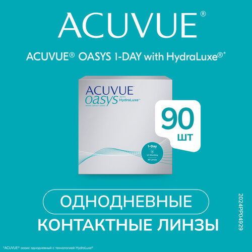 Контактные линзы ACUVUE OASYS 1-Day with HydraLuxe., 90 шт., R 8,5, D +0,5 фотография