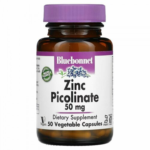 Bluebonnet Nutrition Zinc Picolinate 50 мг 50 растительных капсул / Пиколинат цинка фотография