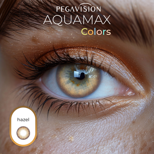 Контактные линзы Pegavision Aquamax Colors, 2 шт., R 8,6, D -4, Hazel, 1 уп. фотография