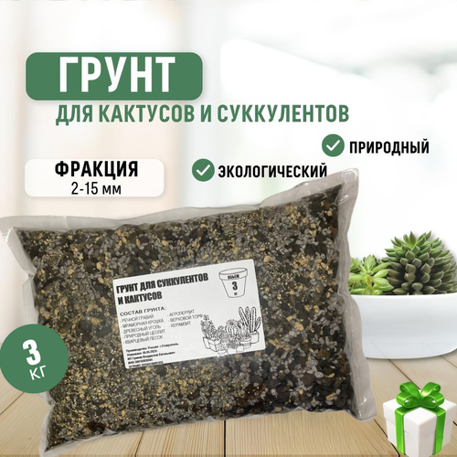 Грунт для кактусов, суккулентов, бонсай 3 кг. фотография