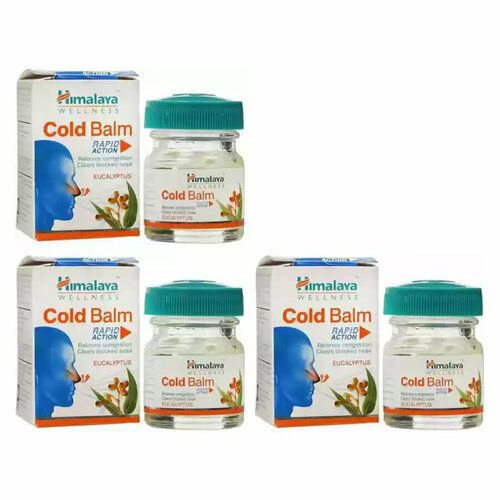 Бальзам успокаивающий Колд Балм Хималая (Cold Balm Himalaya), при простуде, при заложенности в носу и груди, 3х10 г. фотография