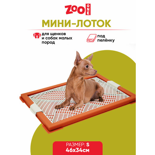 Туалет для щенков ZooOne Мини с сеткой 46х34х2 см 1 шт. 1 шт. 46 см 34 см 2 см коричневый S фотография