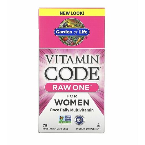 Garden of life Vitamin code Raw ONE мультивитамины для женщин 75 капсул фотография