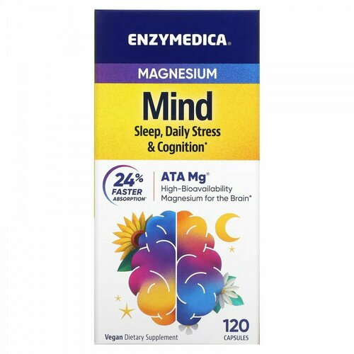 Магний Enzymedica для поддержки когнитивных функций Magnesium Mind, 120 капсул фотография