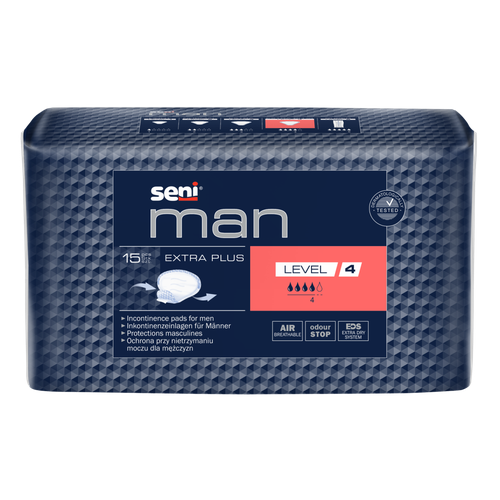 Seni Man Extra Plus Level 4 / Сени Мен Экстра Плюс Уровень 4 - урологические вкладыши для мужчин, 15 шт. фотография