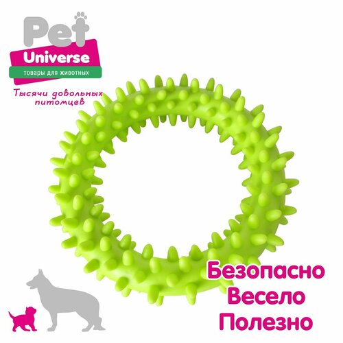 Игрушка для собак Pet Universe колечеко с шипами диаметр 9 см, ТПР фотография