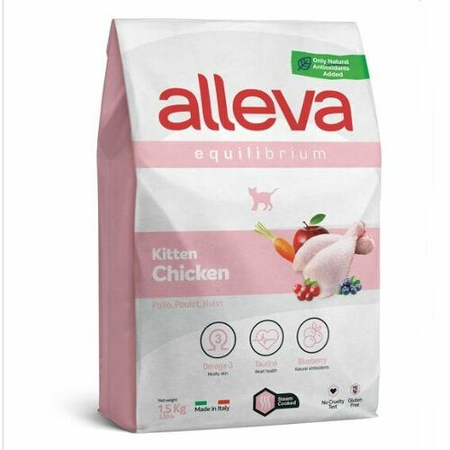 Сухой корм для котят, беременных и кормящих кошек Alleva Equilibrium Kitten с курицей, 1,5 кг фотография