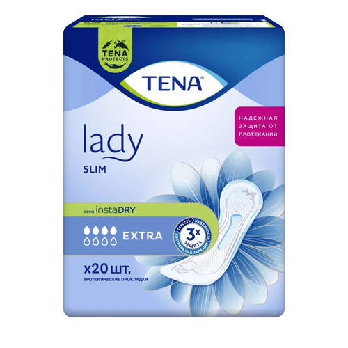 Урологические прокладки ТЕНА Lady Slim Extra, 4 капель, 20 шт. фотография