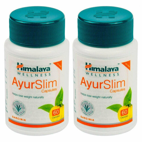 Таблетки Аюрслим Хималая (AyurSlim Himalaya), для снижения веса, улучшает обмен веществ, детокс, расщепляет жиры, 2х60 капс. фотография