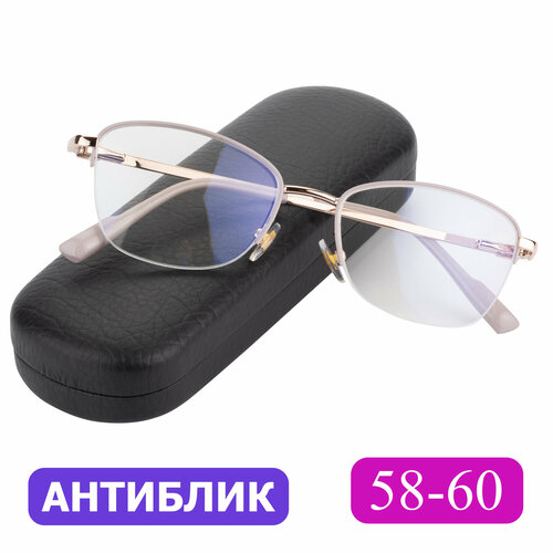 Очки РЦ 58-60 с антибликом для зрения-чтения (+2.00) FAVARIT 7850 С1, цвет бежевый, антиблик, с футляром, РЦ 58-60 фотография