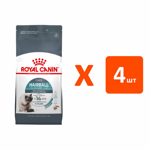 ROYAL CANIN HAIRBALL CARE для взрослых кошек для вывода шерсти 0,4 кг х 4 шт фотография