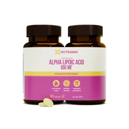 ALPHA LIPOIC ACID (альфа-липоевая кислота) NUTRAWAY 120 шт (комплект 60 + 60 таблеток) фотография