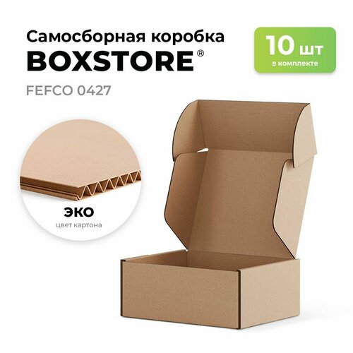 Самосборные картонные коробки BOXSTORE 0427 T24E МГК цвет: эко/бурый - 10 шт. внутренний размер 11x8x3 см 11х8х3 см упаковка: коробка фотография