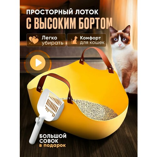 Комплект Лоток для кошек с высоким бортом + коврик 