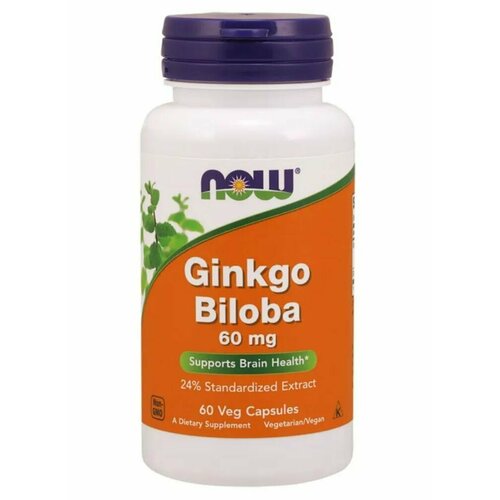 NOW Гинкго Билоба GINKGO BILOBA 60 мг 60 вкапс фотография